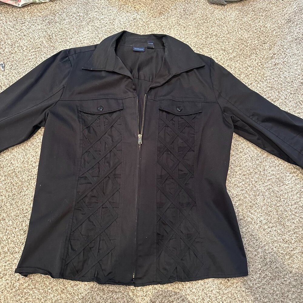 Black Westbound quilted zip-up jacket